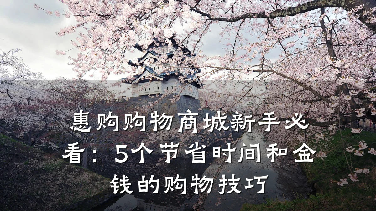惠购购物商城新手必看:5个节省时间和金钱的购物技巧
