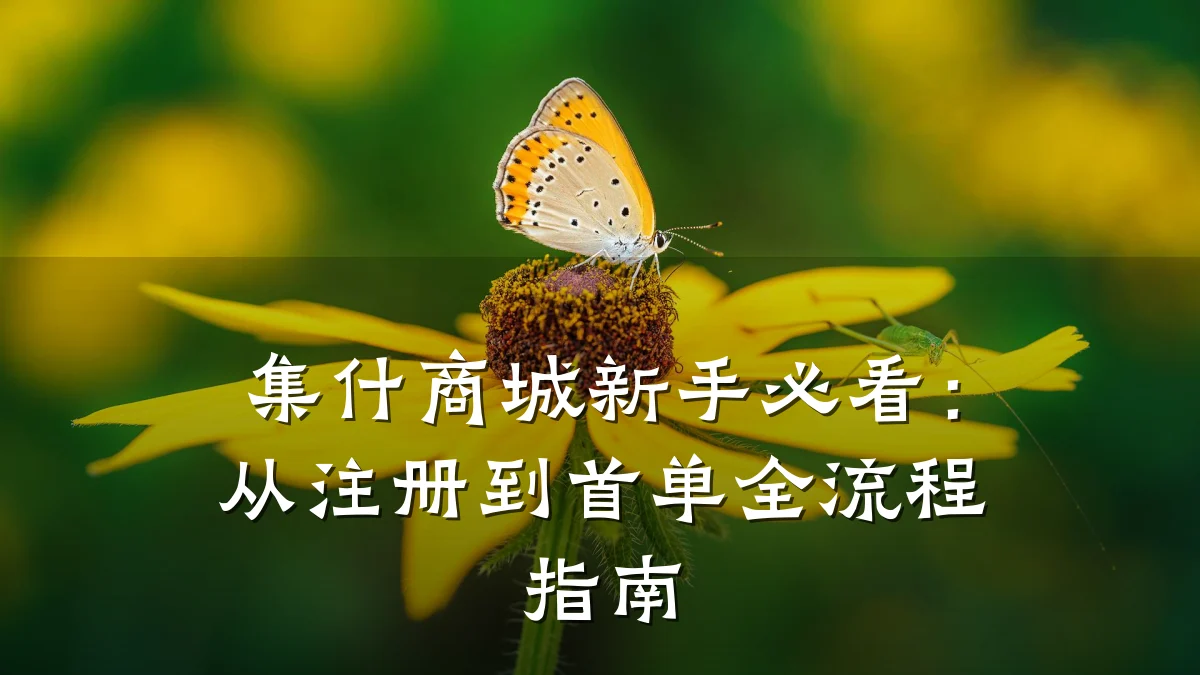 集什商城新手必看:从注册到首单全流程指南