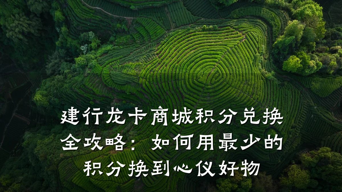 建行龙卡商城积分兑换全攻略：如何用最少的积分换到心仪好物