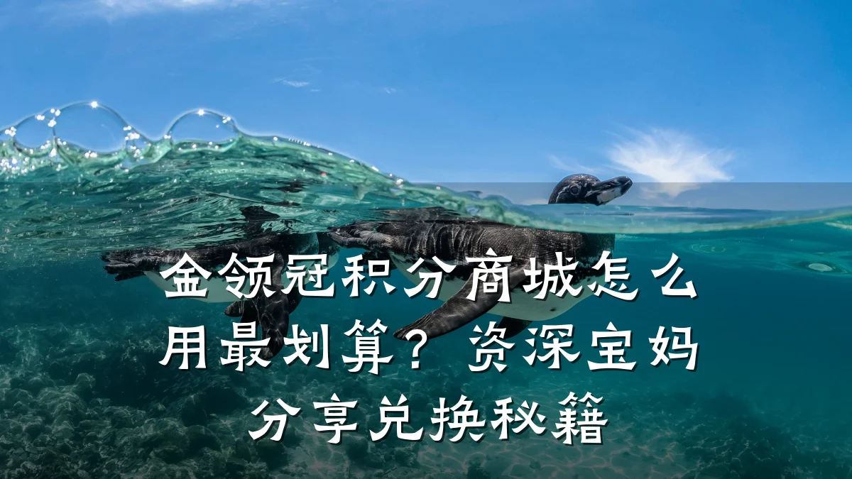 金领冠积分商城怎么用最划算?资深宝妈分享兑换秘籍