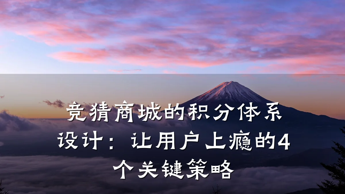 竞猜商城的积分体系设计:让用户上瘾的4个关键策略