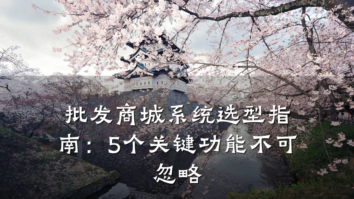 批发商城系统选型指南：5个关键功能不可忽略