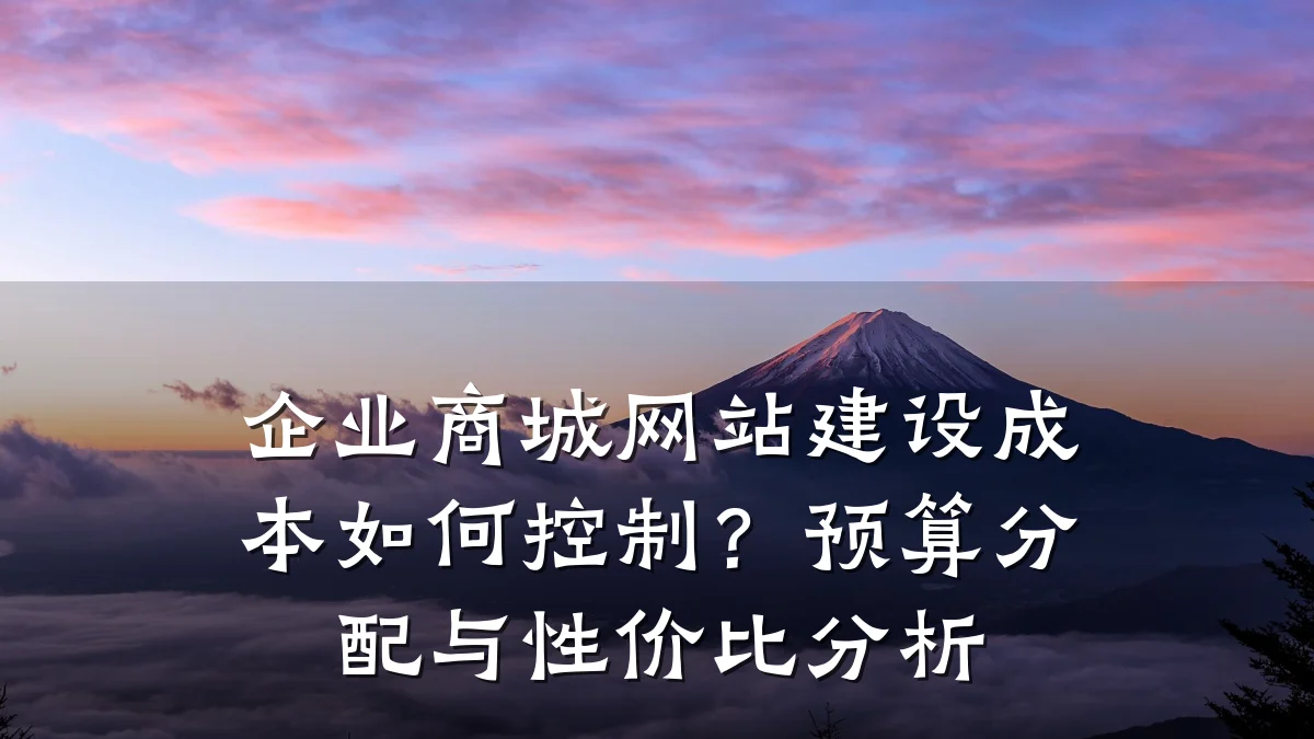 企业商城网站建设成本如何控制?预算分配与性价比分析