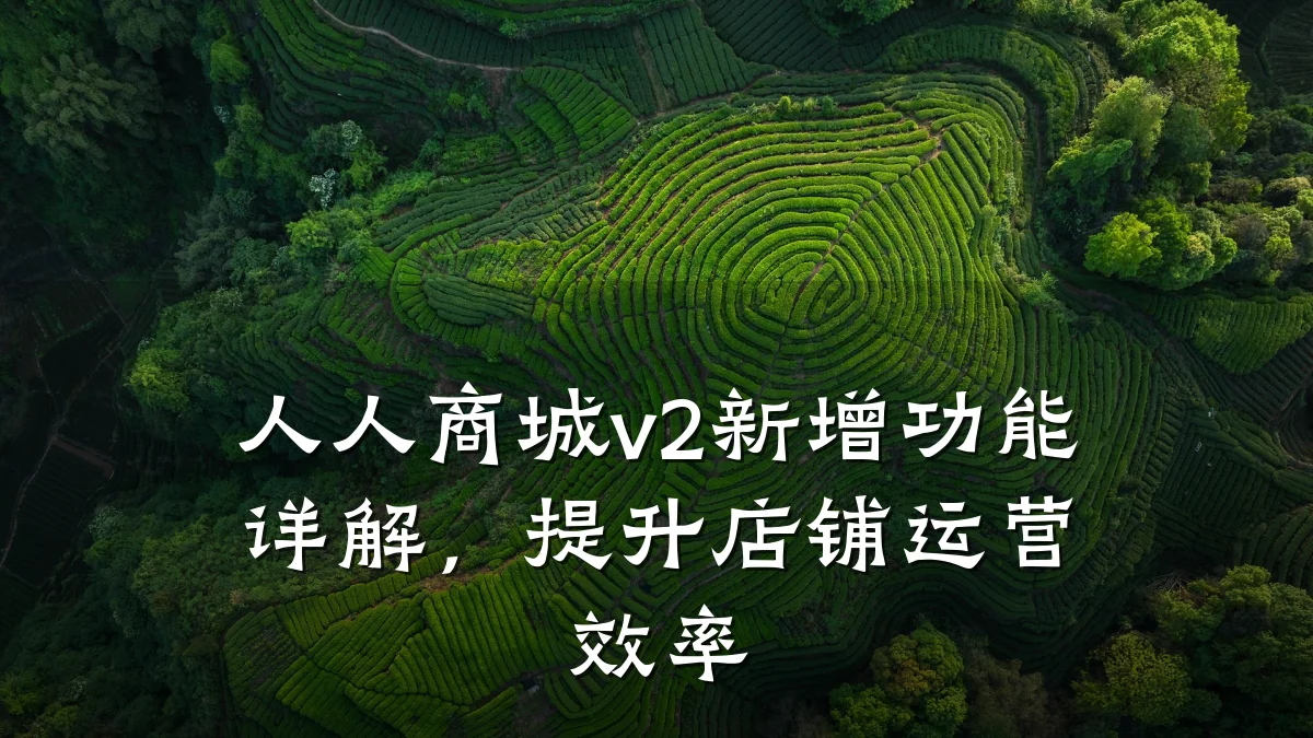 人人商城v2新增功能详解，提升店铺运营效率
