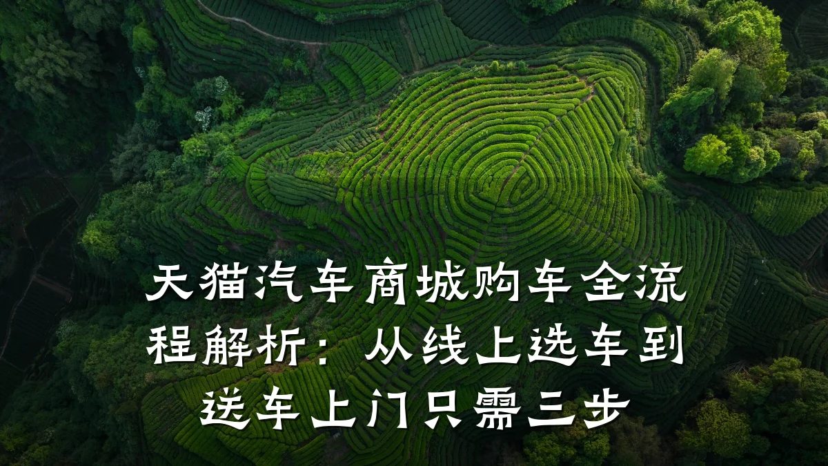 天猫汽车商城购车全流程解析:从线上选车到送车上门只需三步