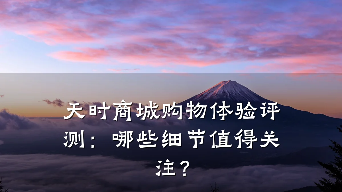 天时商城购物体验评测:哪些细节值得关注?