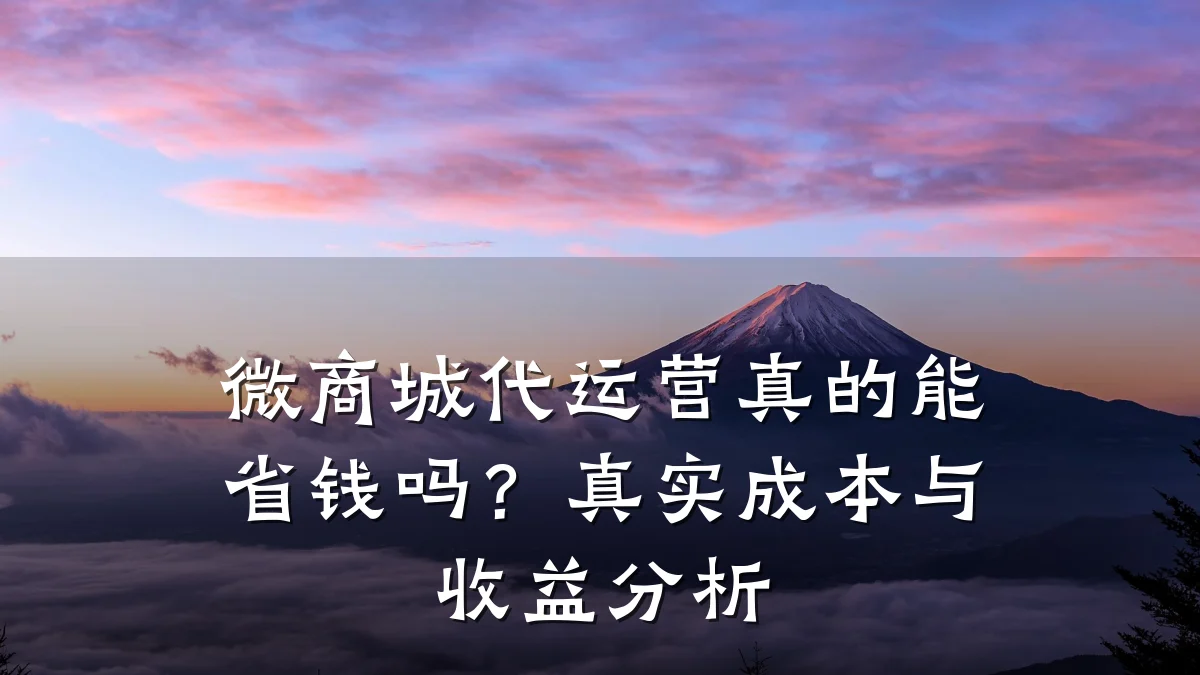 微商城代运营真的能省钱吗？真实成本与收益分析