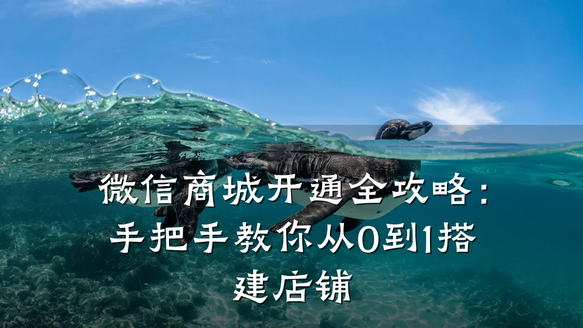 微信商城开通全攻略：手把手教你从0到1搭建店铺