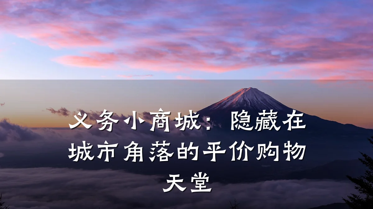义务小商城:隐藏在城市角落的平价购物天堂