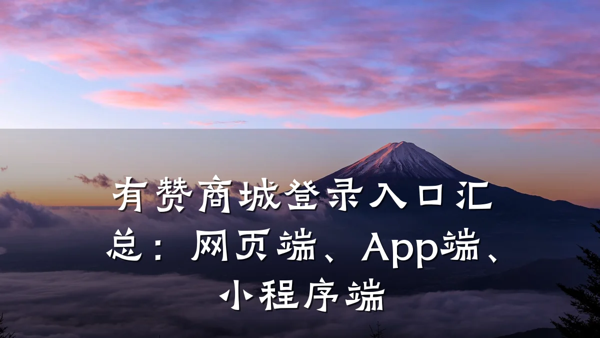 有赞商城登录入口汇总：网页端、App端、小程序端