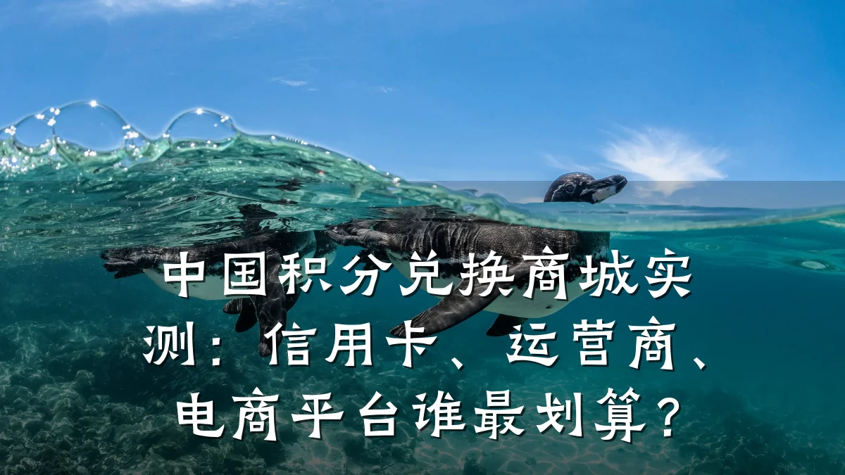 中国积分兑换商城实测：信用卡、运营商、电商平台谁最划算？