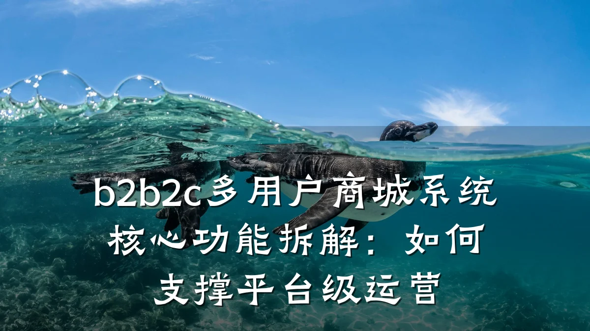 b2b2c多用户商城系统核心功能拆解:如何支撑平台级运营