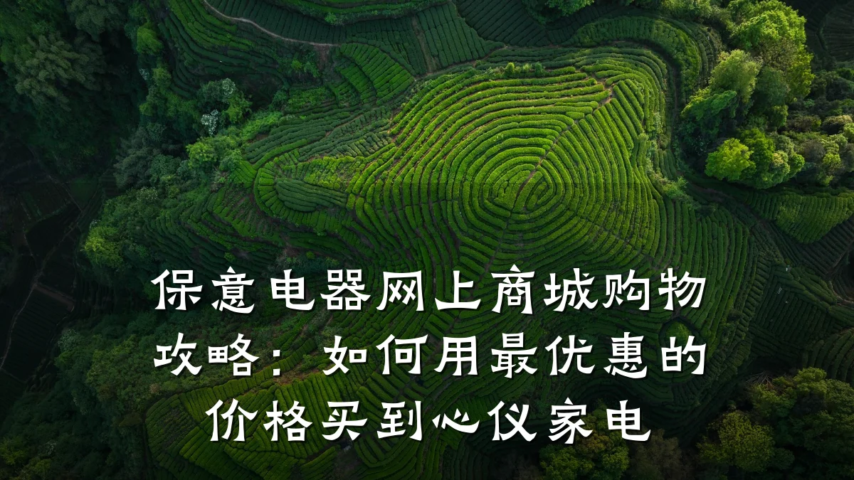 保意电器网上商城购物攻略:如何用最优惠的价格买到心仪家电