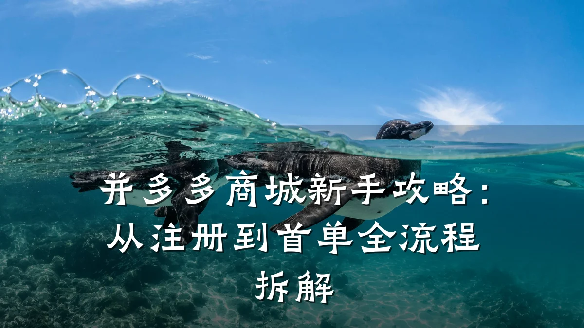 并多多商城新手攻略:从注册到首单全流程拆解