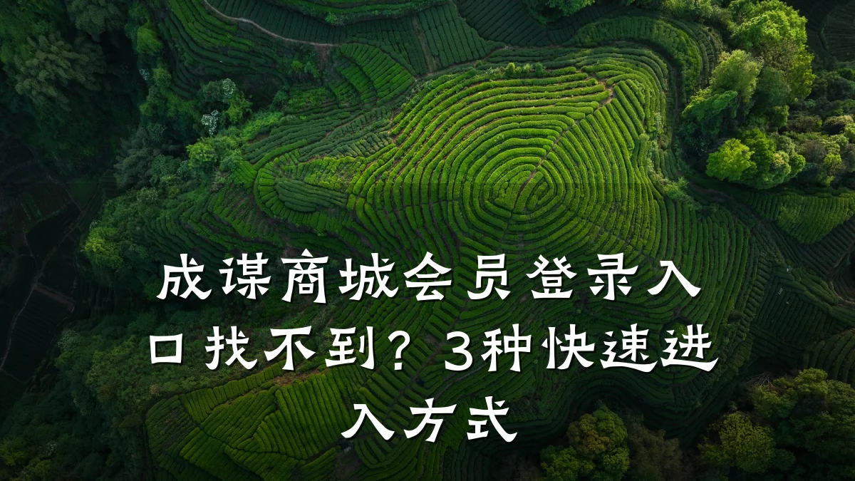 成谋商城会员登录入口找不到?3种快速进入方式