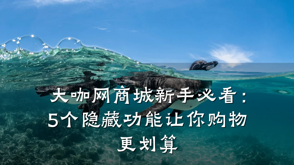 大咖网商城新手必看：5个隐藏功能让你购物更划算