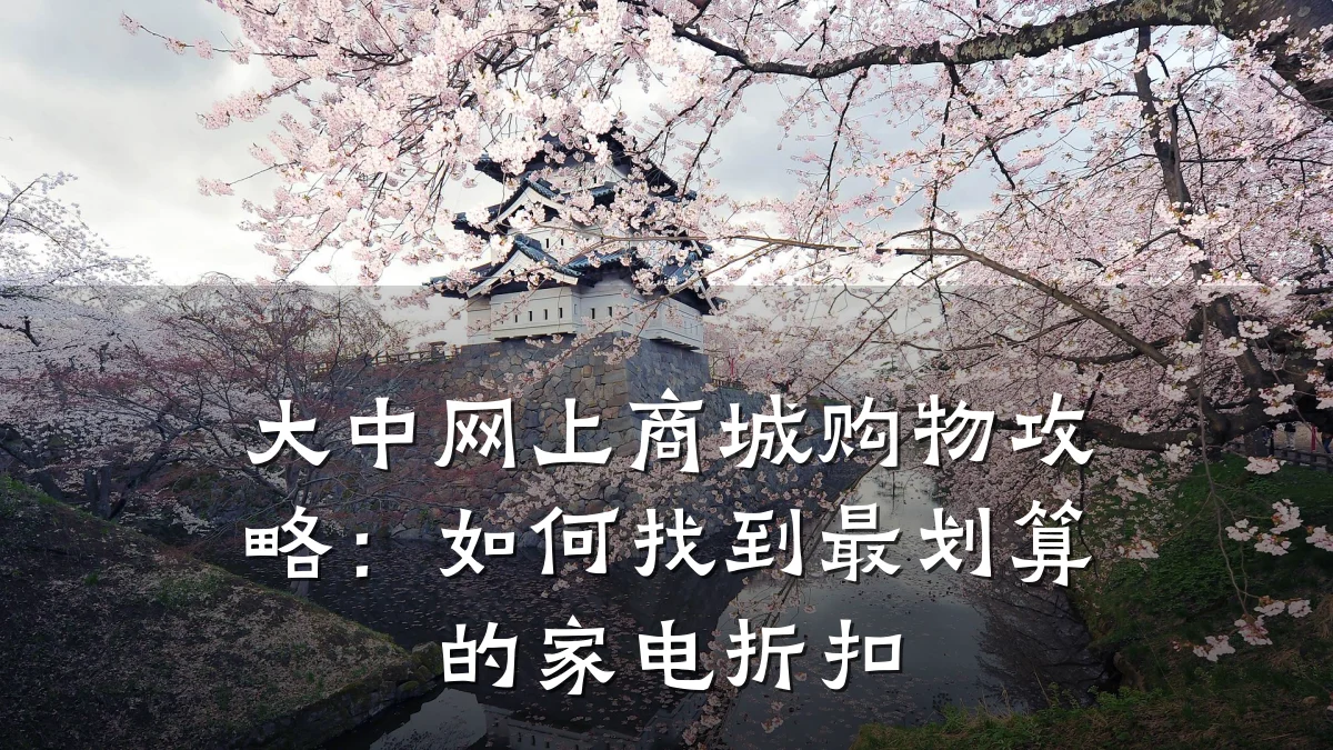 大中网上商城购物攻略：如何找到最划算的家电折扣