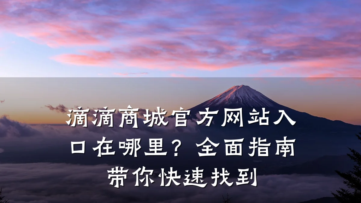 滴滴商城官方网站入口在哪里？全面指南带你快速找到