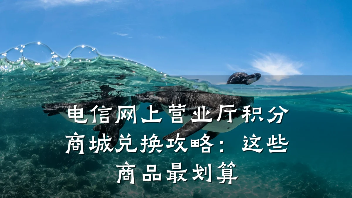 电信网上营业厅积分商城兑换攻略:这些商品最划算