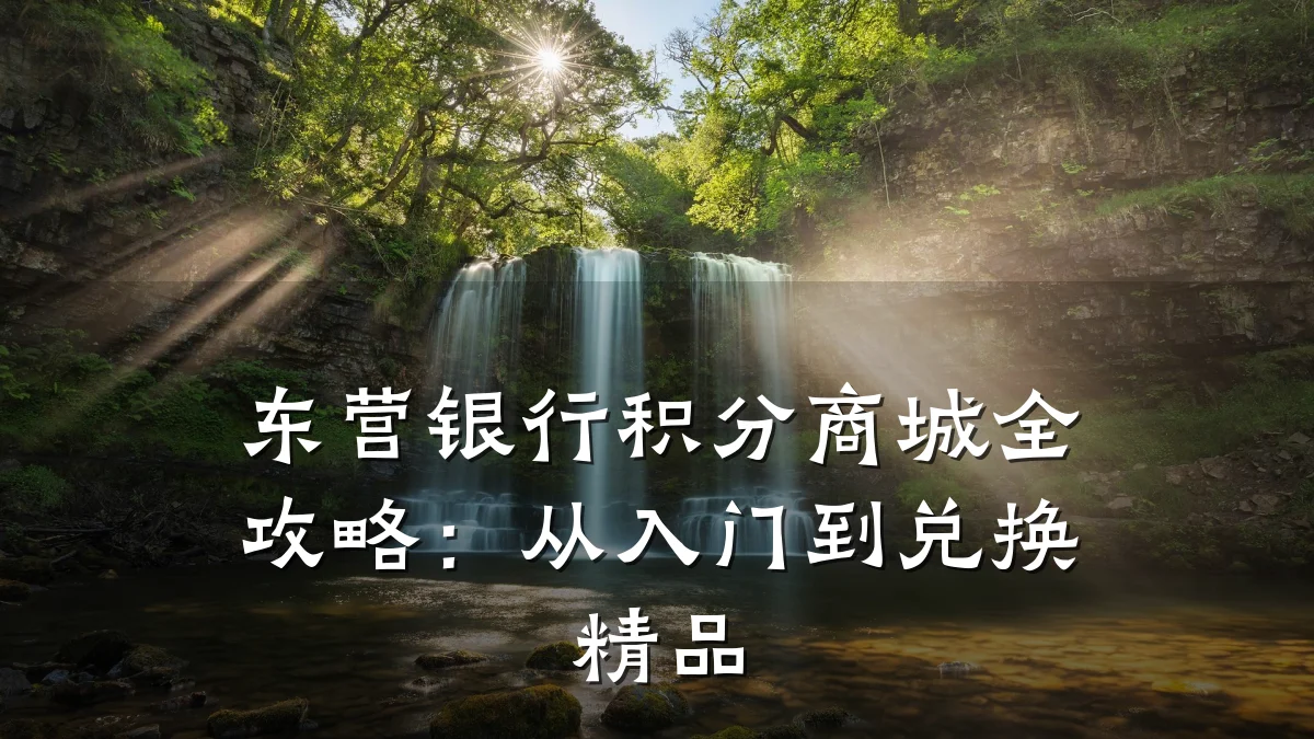 东营银行积分商城全攻略:从入门到兑换精品