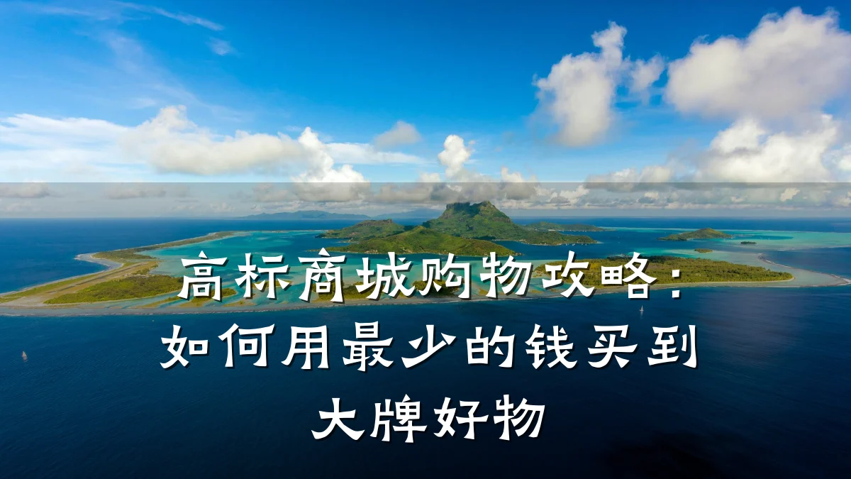 高标商城购物攻略:如何用最少的钱买到大牌好物