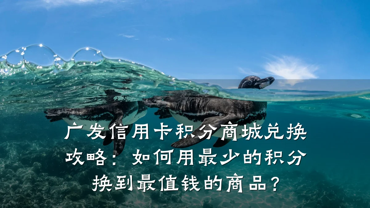 广发信用卡积分商城兑换攻略：如何用最少的积分换到最值钱的商品？
