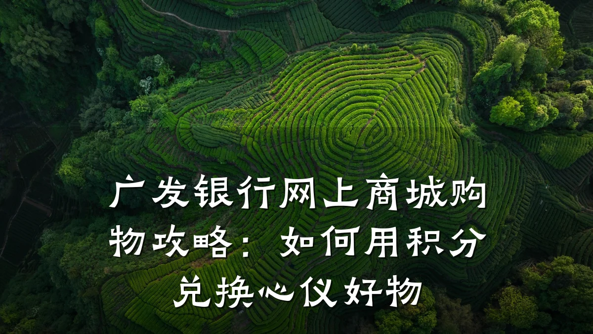 广发银行网上商城购物攻略:如何用积分兑换心仪好物