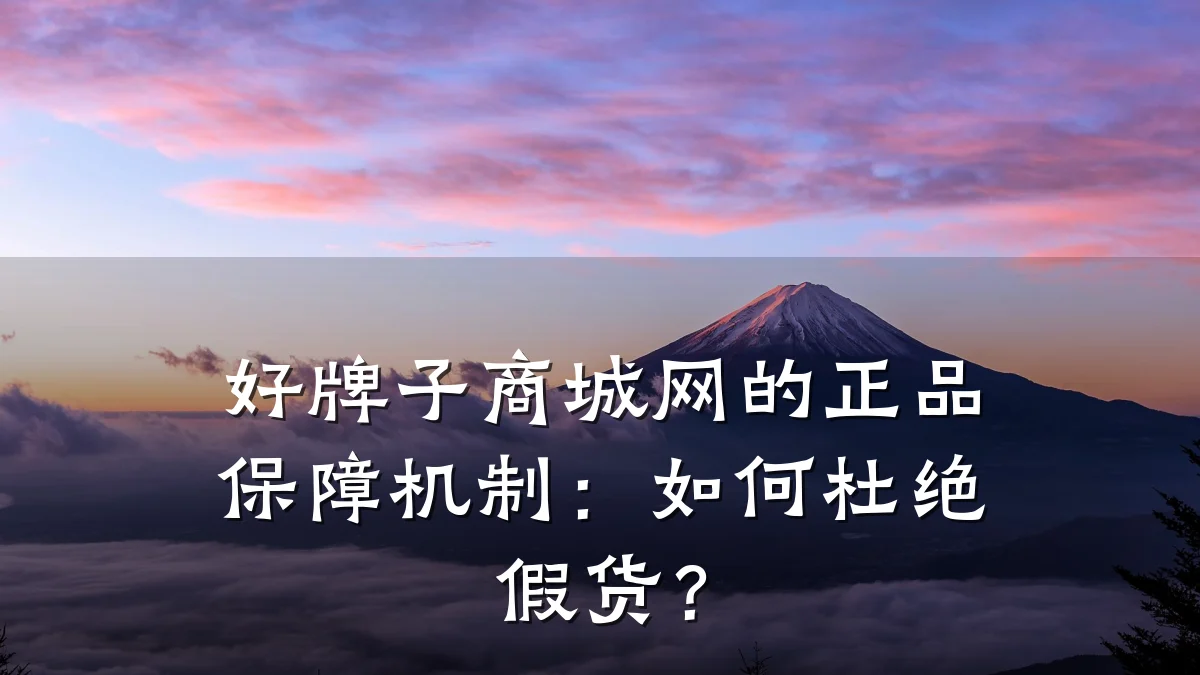 好牌子商城网的正品保障机制:如何杜绝假货?