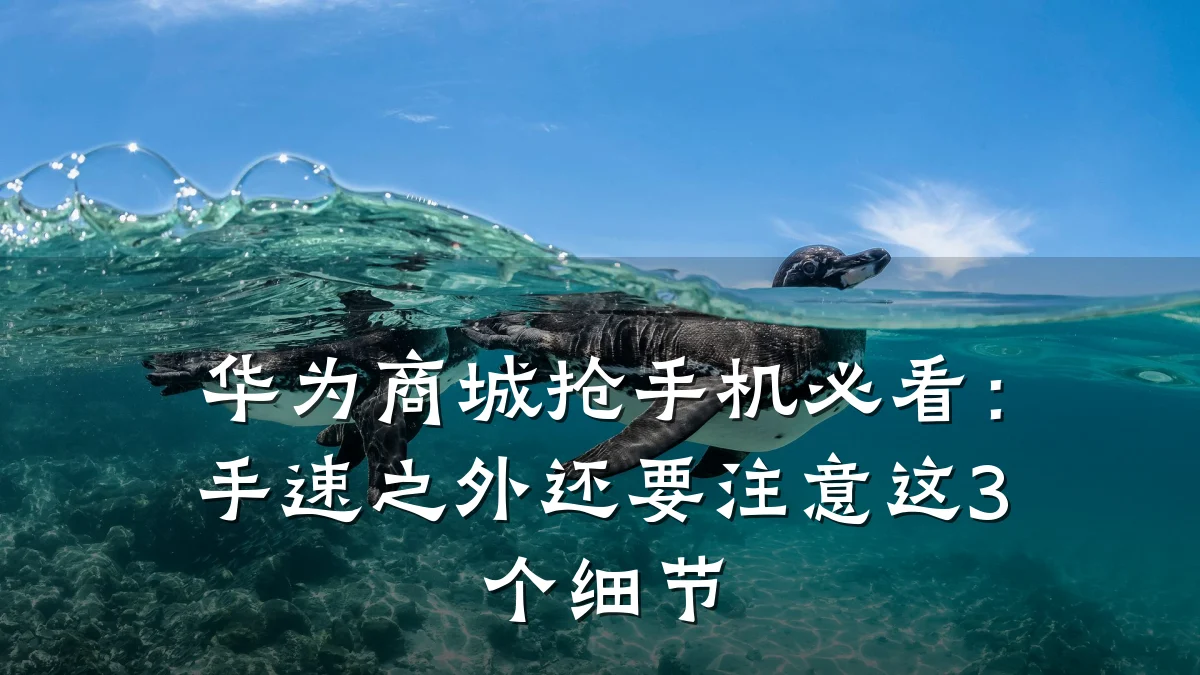 华为商城抢手机必看:手速之外还要注意这3个细节