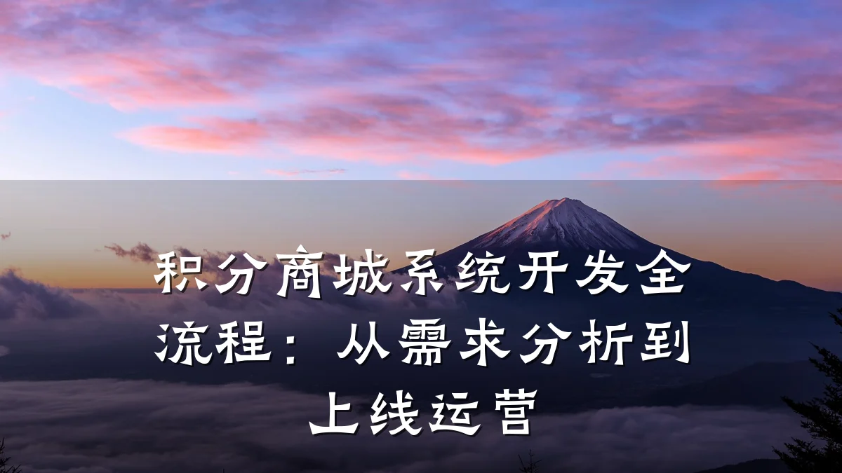 积分商城系统开发全流程:从需求分析到上线运营