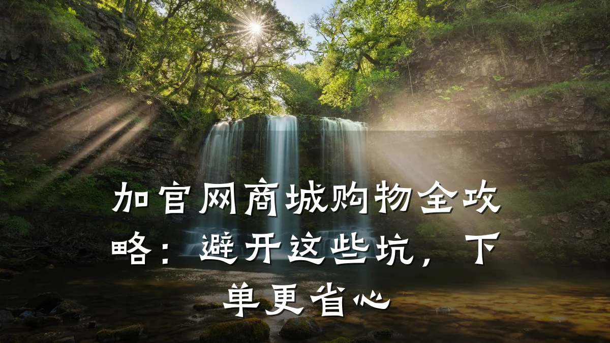 加官网商城购物全攻略:避开这些坑,下单更省心