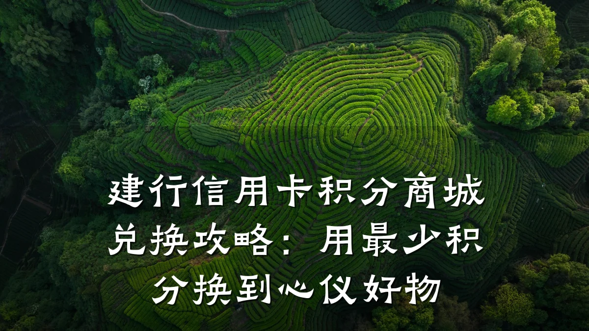 建行信用卡积分商城兑换攻略：用最少积分换到心仪好物