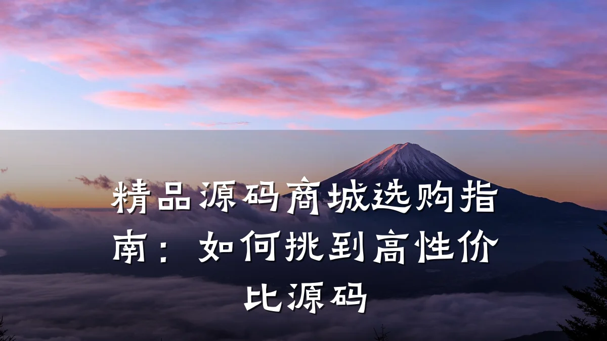 精品源码商城选购指南：如何挑到高性价比源码