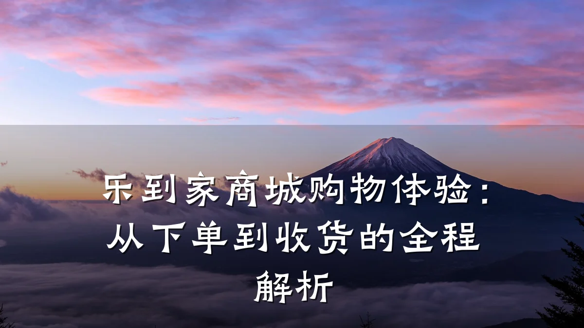 乐到家商城购物体验：从下单到收货的全程解析