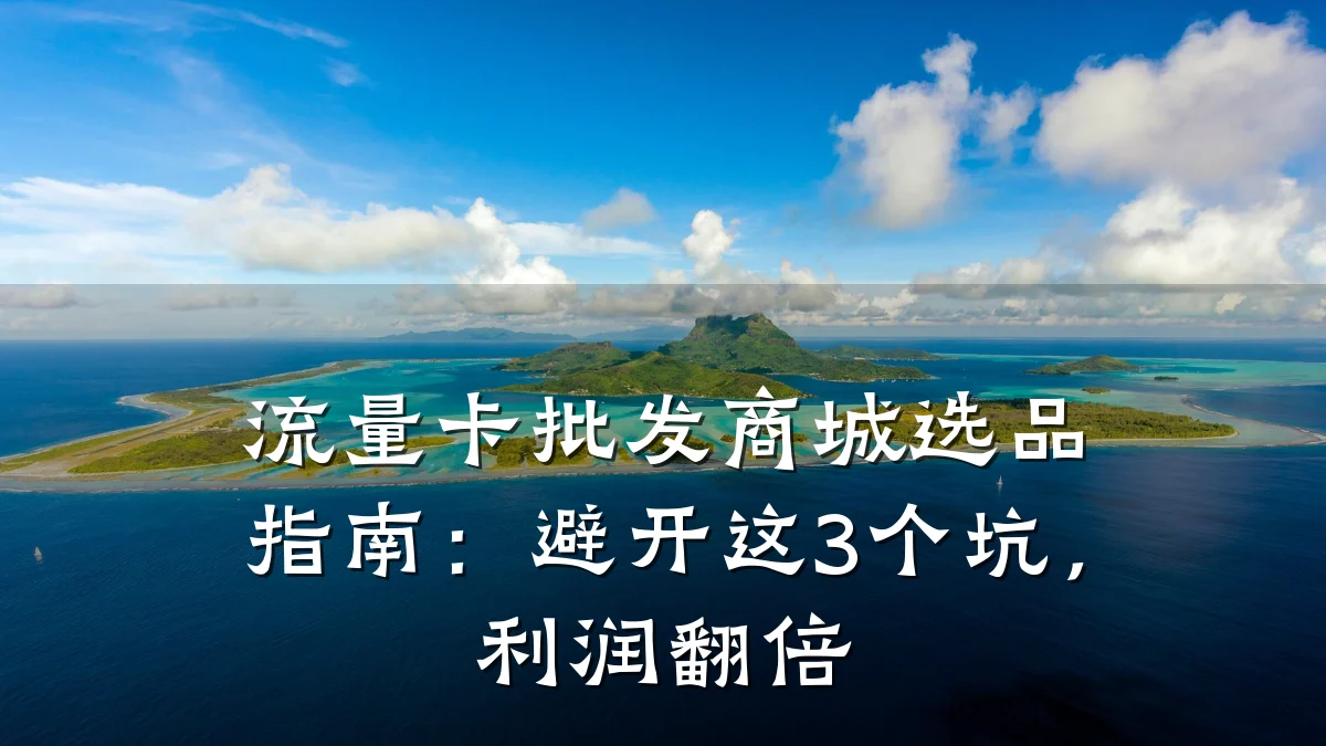 流量卡批发商城选品指南:避开这3个坑,利润翻倍