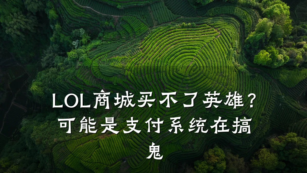 LOL商城买不了英雄?可能是支付系统在搞鬼