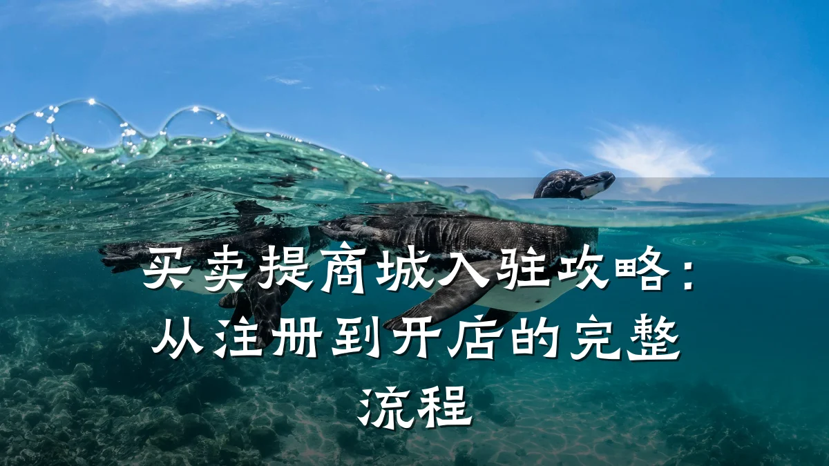 买卖提商城入驻攻略：从注册到开店的完整流程