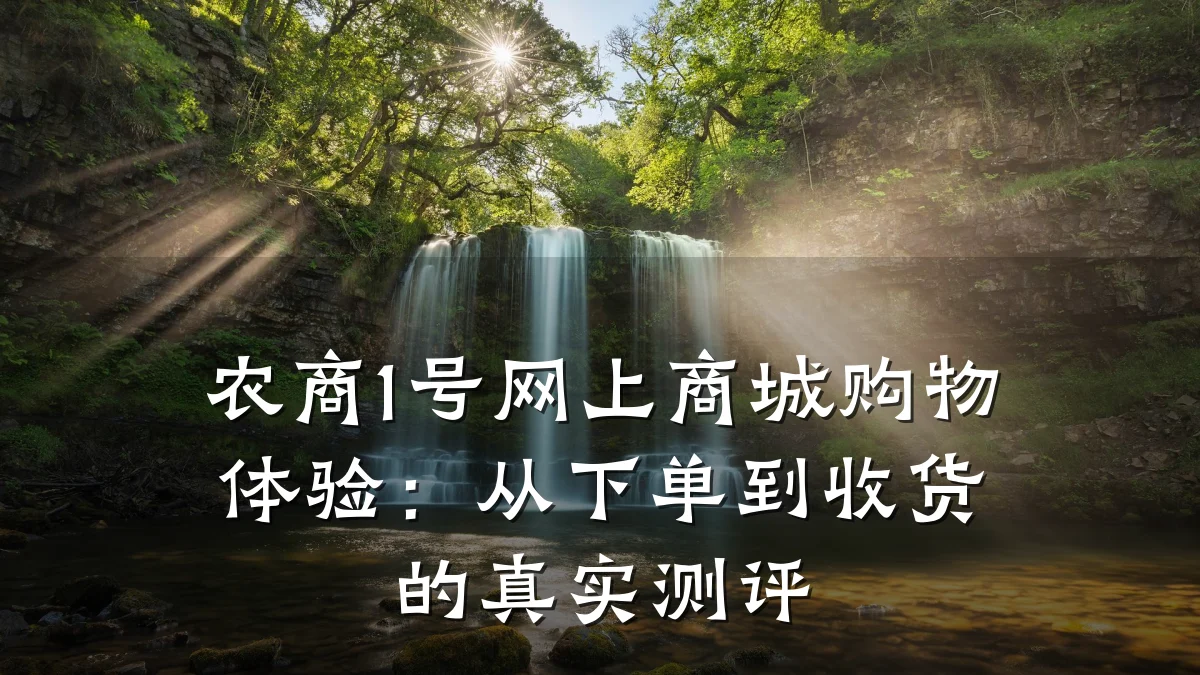 农商1号网上商城购物体验:从下单到收货的真实测评