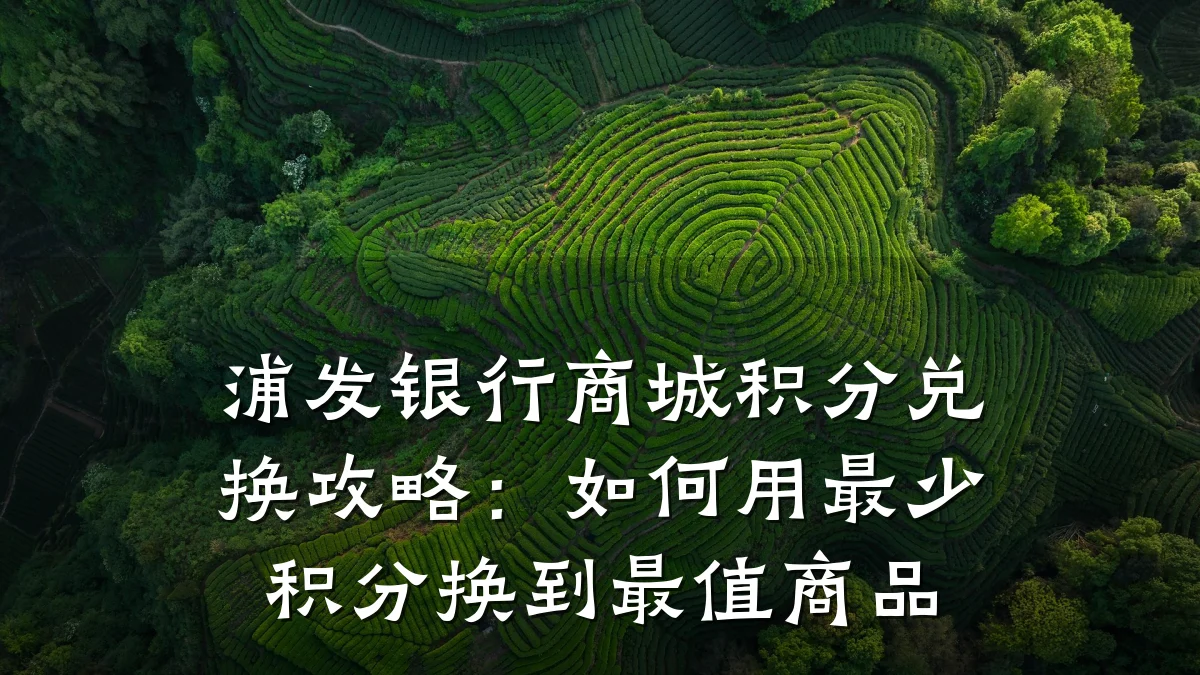 浦发银行商城积分兑换攻略：如何用最少积分换到最值商品