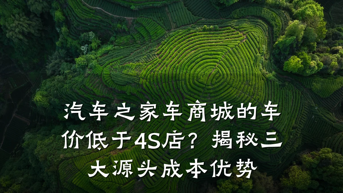 汽车之家车商城的车价低于4S店?揭秘三大源头成本优势
