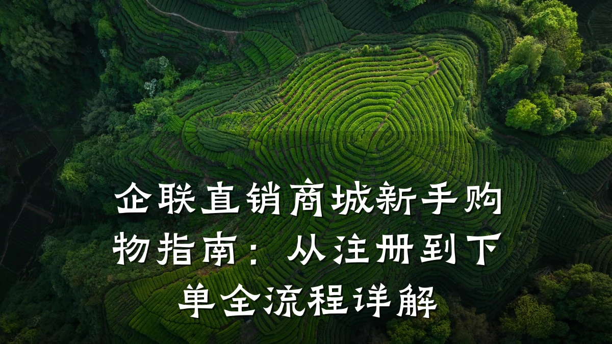 企联直销商城新手购物指南:从注册到下单全流程详解