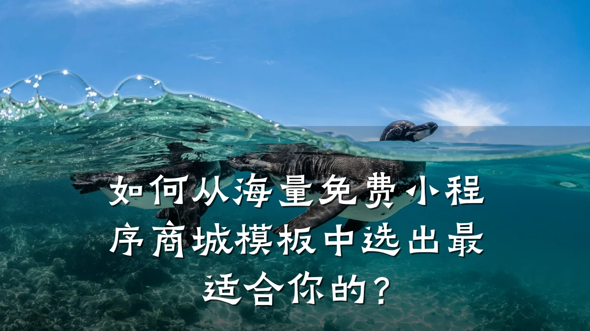 如何从海量免费小程序商城模板中选出最适合你的?