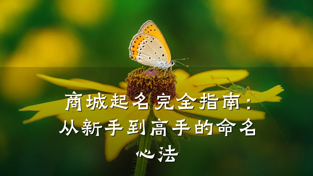 商城起名完全指南：从新手到高手的命名心法
