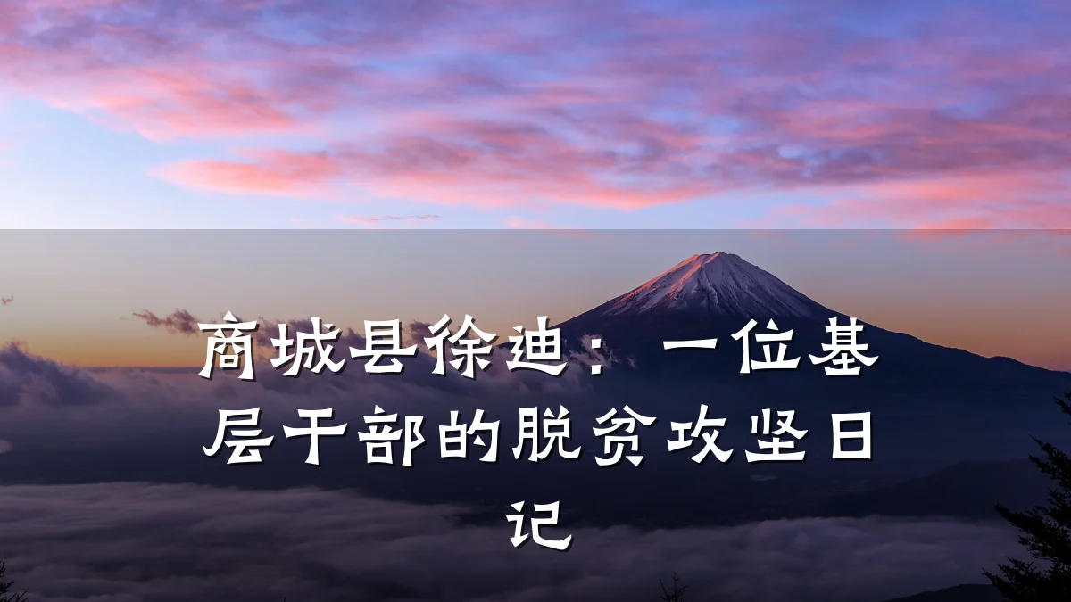 商城县徐迪：一位基层干部的脱贫攻坚日记