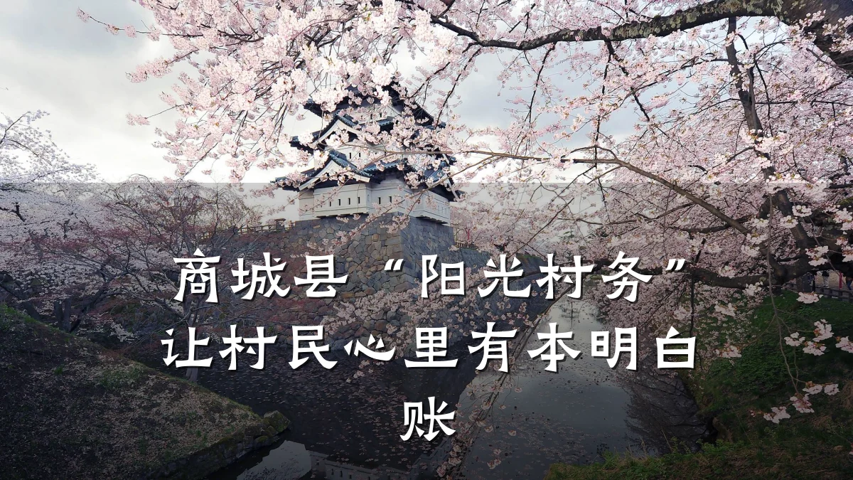 商城县“阳光村务”让村民心里有本明白账