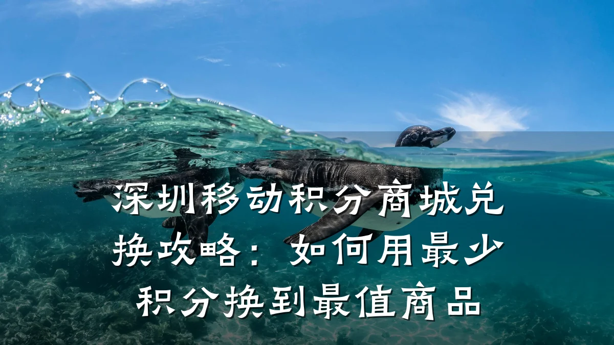 深圳移动积分商城兑换攻略:如何用最少积分换到最值商品