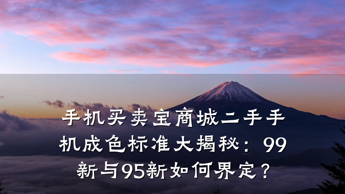 手机买卖宝商城二手手机成色标准大揭秘：99新与95新如何界定？