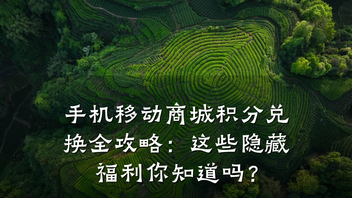 手机移动商城积分兑换全攻略：这些隐藏福利你知道吗？