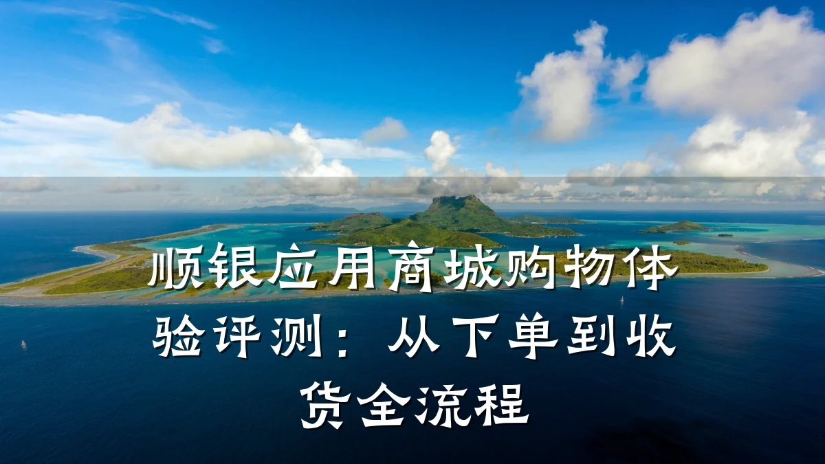 顺银应用商城购物体验评测：从下单到收货全流程
