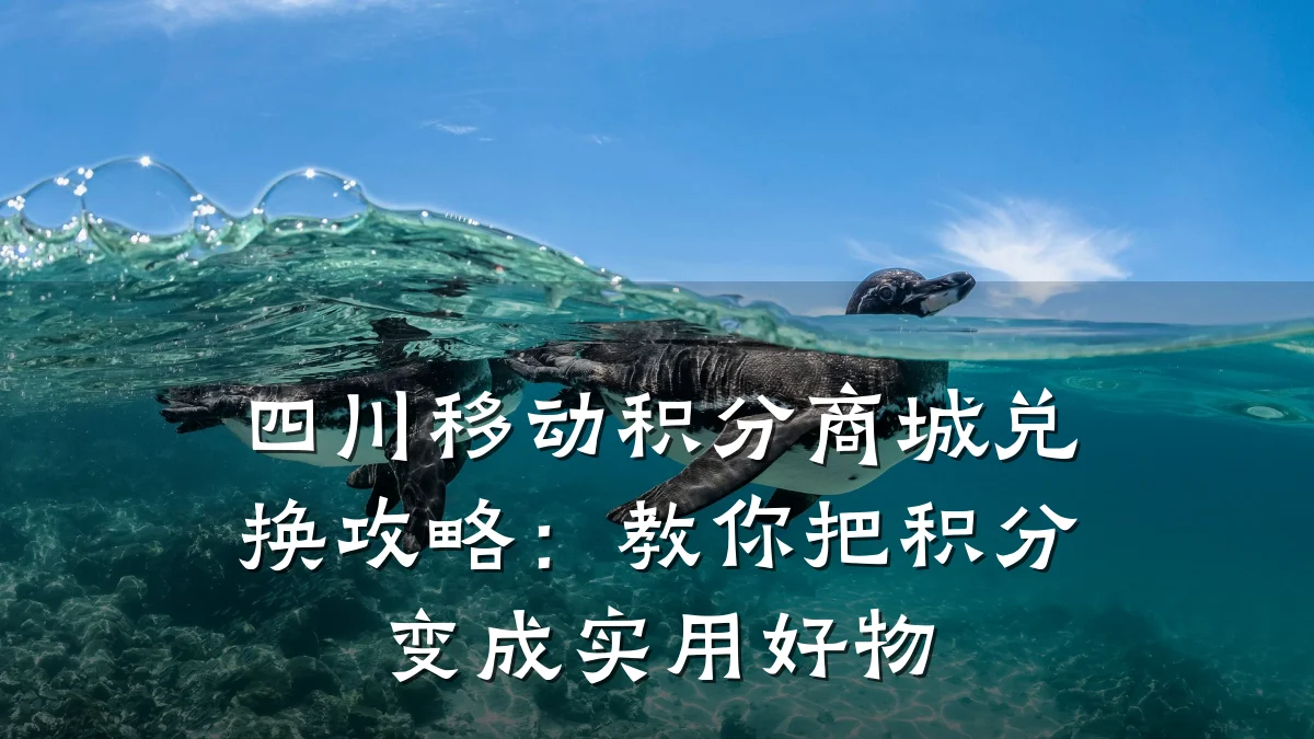 四川移动积分商城兑换攻略:教你把积分变成实用好物